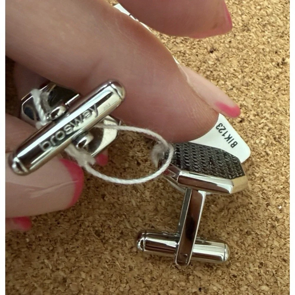 Brosway Ink BIK123 Mens Cufflinks‎ Silver Stainless Steel NWT